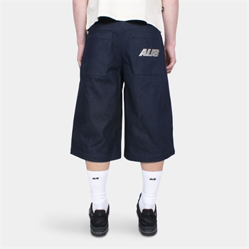 Alis Chaz Wide Fit Denim Shorts Solid Blue